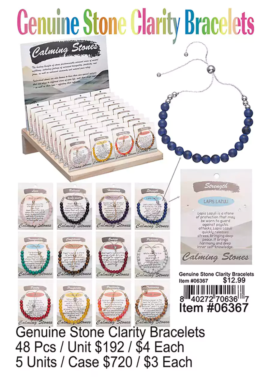 Genuine Stone Clarity Bracelets